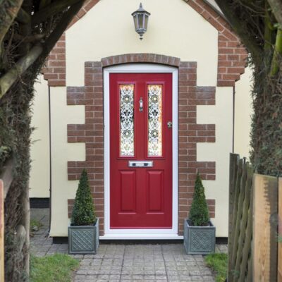Ruby Red Composite Front Door, Brackenwood