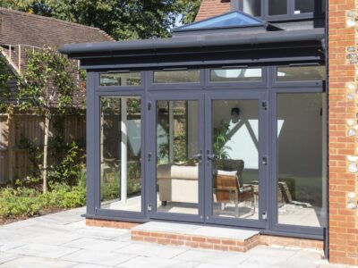A Brackenwood Conservatory with a Flat Roof and Roof Lights